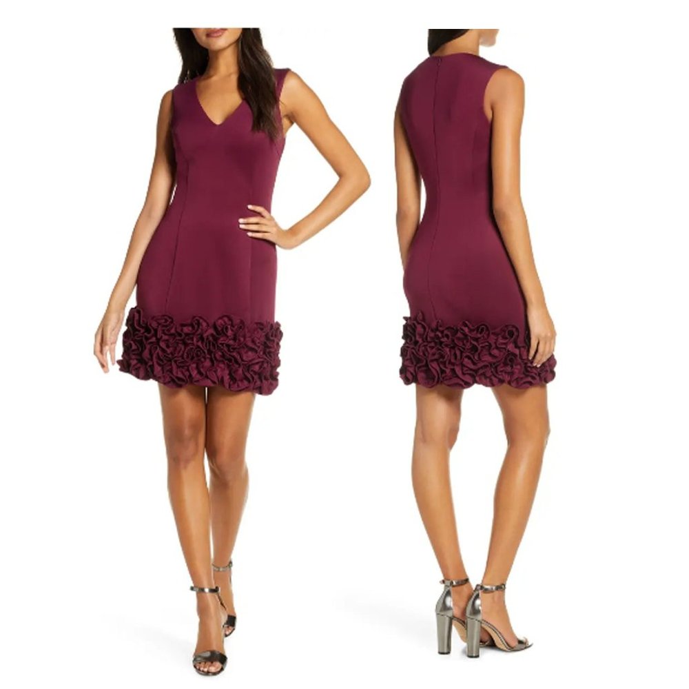 Donna Ricco V-Neck Cupcake Hem Sleeveless Dress 4